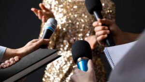 Interview moment focused on sharing stories of successful famous people with autism